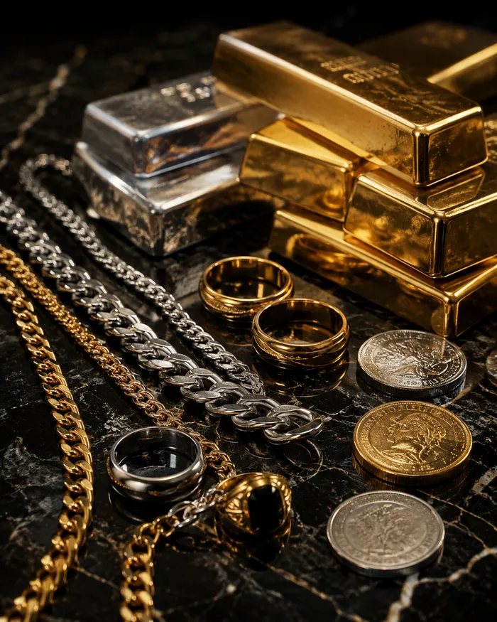 Compramos Ouro e Prata — Barras, moedas, joias ou sucata.
